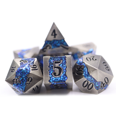 合金の金属RPGのダイス手を紙やすりで磨いたコレクションのための耐久力のあるを亜鉛でメッキしなさい