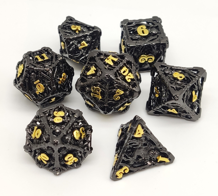実用的な金属RPGのダイス セット手はDNDおよびMTGの賭博のために磨いた