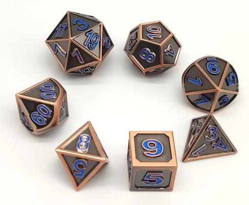 亜鉛合金DND小型RPGは耐久力のある置かれた7 PCの多面体をさいの目に切る