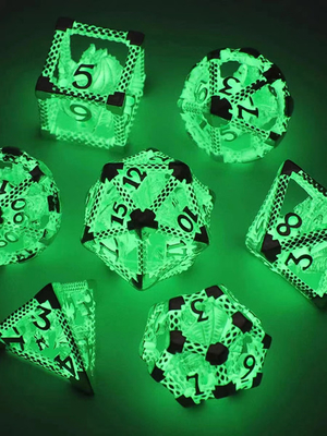 DNDの世界の耐久力のあるPolyhedralダイス軽量マニュアルの粉砕のため