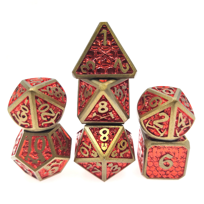 卓上の賭博の金属のPolyhedralハンドメイドの7部分セットの金属のダイスのため