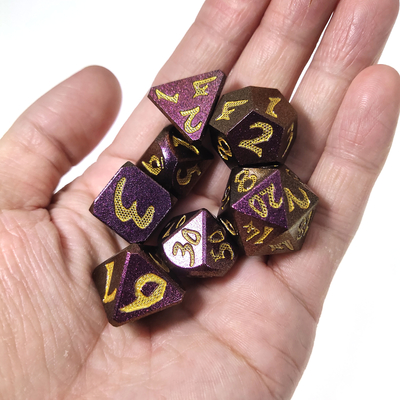 ボードゲーム RPG ダイス セット ハンド 7 ピース 軽量 シャープ メタル 多面体 ブラック
