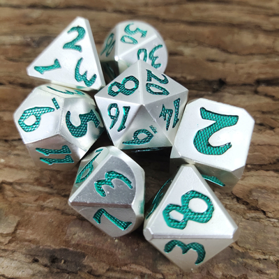 エッジ RPG ダイス RPG ダイス 無臭多面体ダイス 軽量 シャープ グリーン シルバー メタル