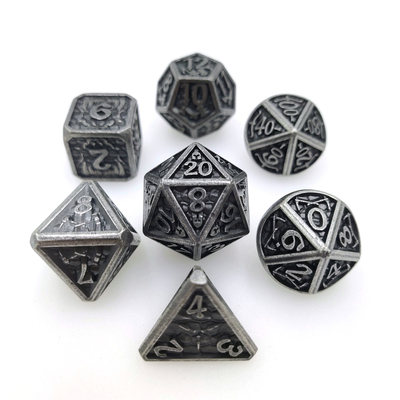 耐摩耗頑丈な金属 RPG サイコロカプラム多面体サイコロセット黒と白