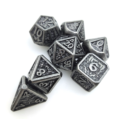 耐摩耗頑丈な金属 RPG サイコロカプラム多面体サイコロセット黒と白