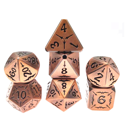 金属RPGのダイスは耐久力のある耐久の金の黒の金属をさいの目に切るPolyhedral置いた