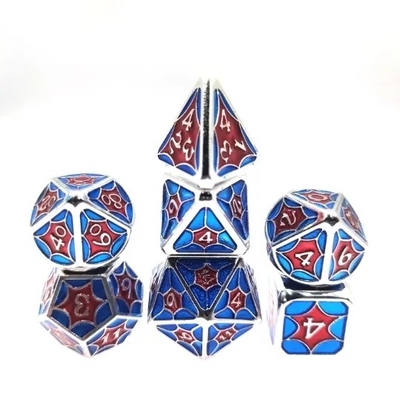 TRPG ランニング グループ メタル・ダイス ドラゴン・アンド・ダンジョン 色彩豊かな色彩のスパイダーウェブ