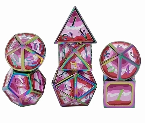 16mm スムーズRPG メタルダイス カスタムDNDロゴ レインボーゲームセット