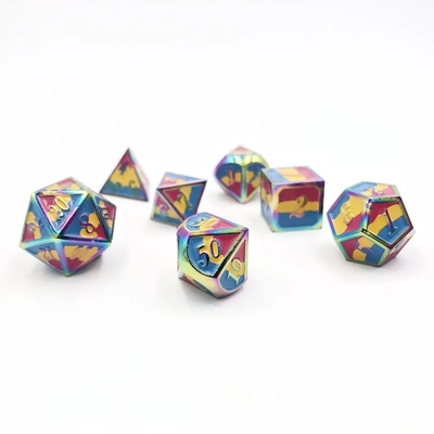 16mm スムーズRPG メタルダイス カスタムDNDロゴ レインボーゲームセット