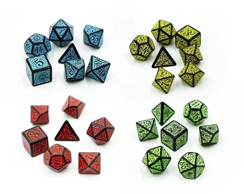 ファッショナブルなRPGゲーム ダイスセット 20mm 黒色背景色パターン