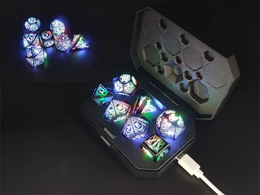 ライトアップ DND ダイス 充電ボックス 7 PCS LED 電子 ダイス テーブルテーブル