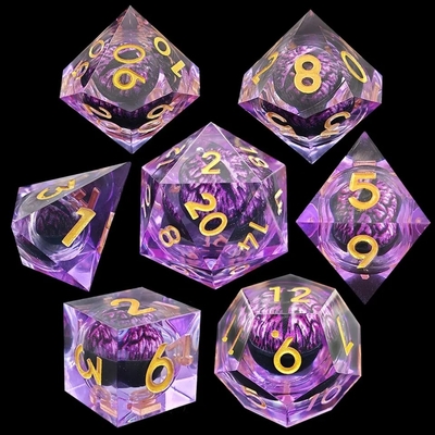 手作り 樹脂 動砂 ボール ダイス ポーリング 7 組 ロールプレイング アクセサリー 大板