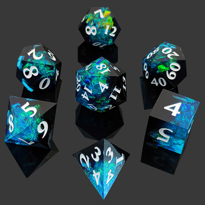 2色カスタムDND RPG ダイスセット D6 D20 7 モールドポリエイドロンセット