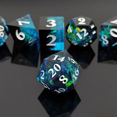 2色カスタムDND RPG ダイスセット D6 D20 7 モールドポリエイドロンセット