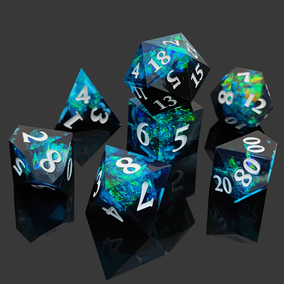 2色カスタムDND RPG ダイスセット D6 D20 7 モールドポリエイドロンセット