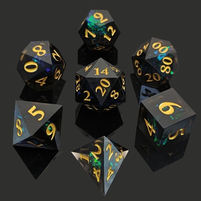 2色カスタムDND RPG ダイスセット D6 D20 7 モールドポリエイドロンセット