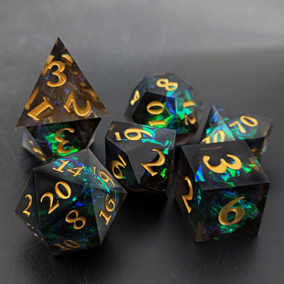 2色カスタムDND RPG ダイスセット D6 D20 7 モールドポリエイドロンセット