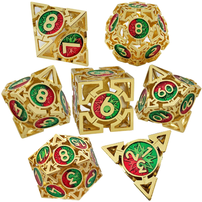 矢印 空っぽの金属のダイススーツ 多面的なDNDのダンジョンとドラゴン