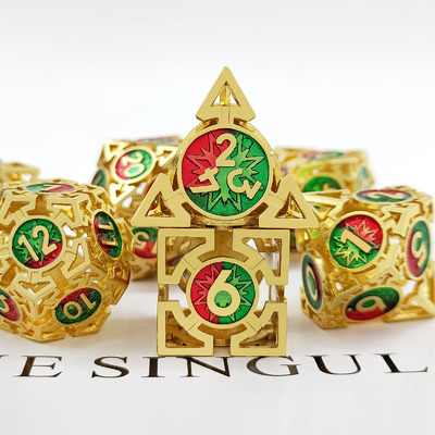 矢印 空っぽの金属のダイススーツ 多面的なDNDのダンジョンとドラゴン