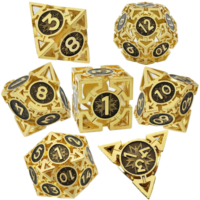 矢印 空っぽの金属のダイススーツ 多面的なDNDのダンジョンとドラゴン