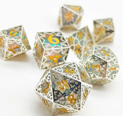 シルバー・メタル・フレーム 樹脂・ダイス・セット DND#RPG#COC ダンジョン&ドラゴン
