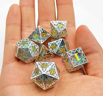 シルバー・メタル・フレーム 樹脂・ダイス・セット DND#RPG#COC ダンジョン&ドラゴン