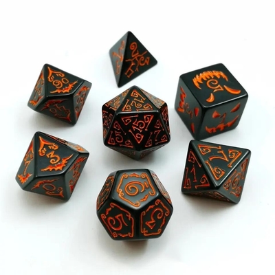 ポリモディアル樹脂ダイス 7PCS RPGダイスセット D4 D6 D8 D10 D12 D20 D20