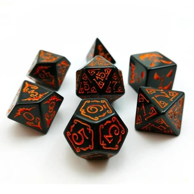 ポリモディアル樹脂ダイス 7PCS RPGダイスセット D4 D6 D8 D10 D12 D20 D20