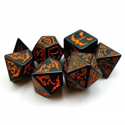 ポリモディアル樹脂ダイス 7PCS RPGダイスセット D4 D6 D8 D10 D12 D20 D20
