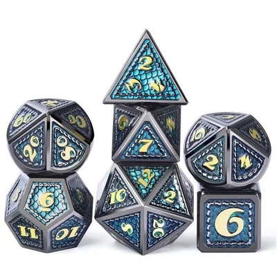 ドラゴンスケール 固体金属ダイスセット 多色 DND RPG 明るい色