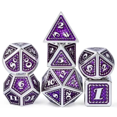 ドラゴンスケール 固体金属ダイスセット 多色 DND RPG 明るい色