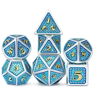 ドラゴンスケール 固体金属ダイスセット 多色 DND RPG 明るい色