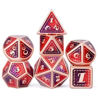 ドラゴンスケール 固体金属ダイスセット 多色 DND RPG 明るい色