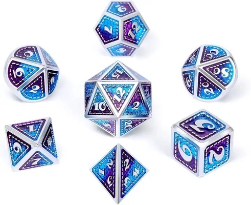 ドラゴンスケール 固体金属ダイスセット 多色 DND RPG 明るい色