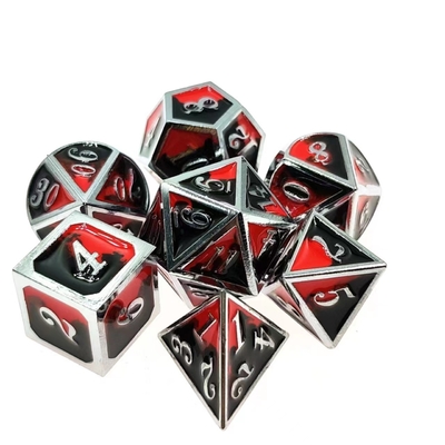 色とりどりのエナメル工芸 固体金属のダイス ドラゴンとボードゲーム DND RPG