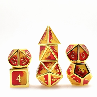 色とりどりのエナメル工芸 固体金属のダイス ドラゴンとボードゲーム DND RPG