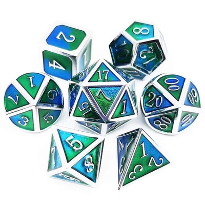 色とりどりのエナメル工芸 固体金属のダイス ドラゴンとボードゲーム DND RPG