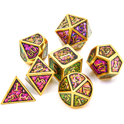 輝く黄金粉 固体金属 ダイスセット ボードゲーム ドラゴンとダンジョン DND RPG