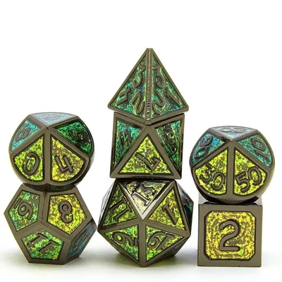輝く黄金粉 固体金属 ダイスセット ボードゲーム ドラゴンとダンジョン DND RPG