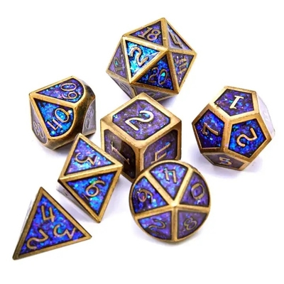 輝く黄金粉 固体金属 ダイスセット ボードゲーム ドラゴンとダンジョン DND RPG