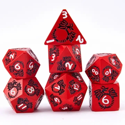 多面性固体金属のダースセット DND RPG カラフル フライング ドラゴン クルーチョボードゲーム