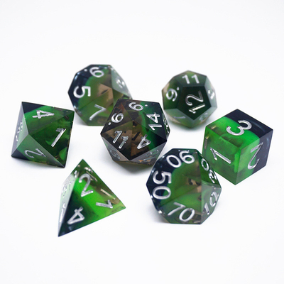 グリーンレジンのデジタルダースセット 多面性タブレットゲームダース#rpg#dnd#coc