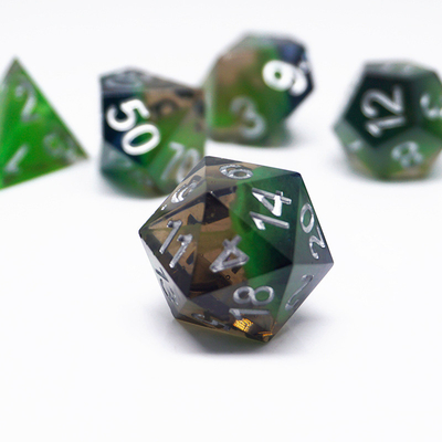 グリーンレジンのデジタルダースセット 多面性タブレットゲームダース#rpg#dnd#coc