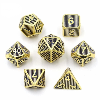 縦メタルマルチフェイスダイス デスクトップゲーム Dnd Rpg Coc 青銅色