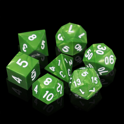 グリーンマーブル 天然樹脂 RPG ダイス マルチ - ヌードル Dnd ダイス セット