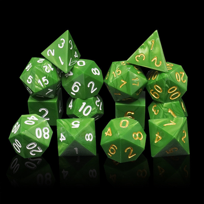 グリーンマーブル 天然樹脂 RPG ダイス マルチ - ヌードル Dnd ダイス セット