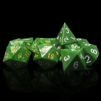 グリーンマーブル 天然樹脂 RPG ダイス マルチ - ヌードル Dnd ダイス セット