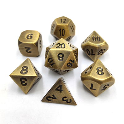 シャンパン 金色 メタル 多面体 ダイス デスクトップゲーム ダイスセット