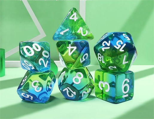 薄荷緑の水晶 天然樹脂 多面的なボードゲーム ダースセット ドラゴンとダンジョン