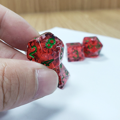 赤い石榴 紅葉 樹脂 ボード ダイス セット